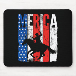Patriotische amerikanische Flagge Texas Pferd Lo 4 Mousepad