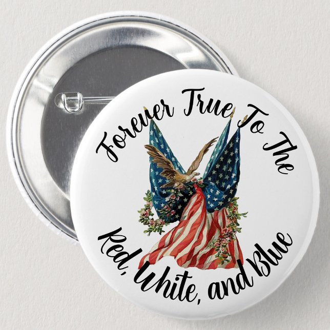 Patriotische amerikanische Flagge und Adler USA 25 Button (Von Creator hochgeladen)