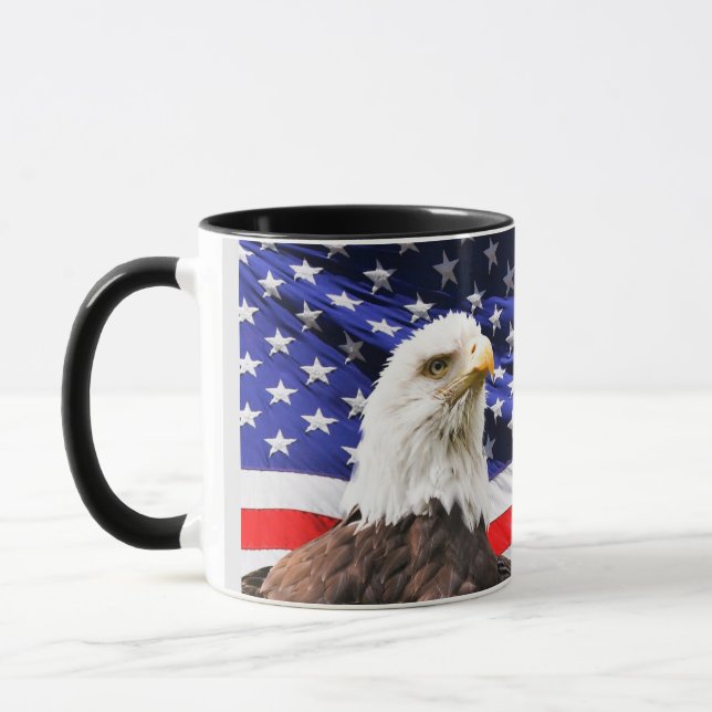 Patriotische amerikanische Flagge und amerikanisch Tasse (Links)