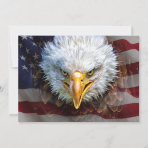 Patriotische amerikanische Flagge und Einladung vo