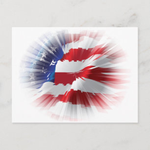Patriotische amerikanische Flagge Unikat Postkarte