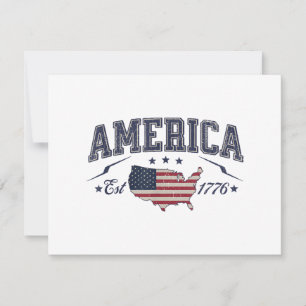 Patriotische amerikanische Flagge USA Est 1776 4. Feiertagskarte