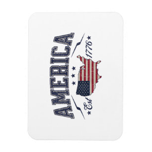 Patriotische amerikanische Flagge USA Est 1776 4.  Magnet