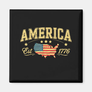 Patriotische amerikanische Flagge USA Est 1776 4. Magnet