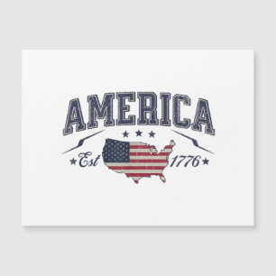 Patriotische amerikanische Flagge USA Est 1776 4. Magnetkarte