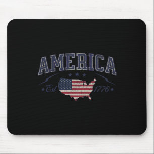 Patriotische amerikanische Flagge USA Est 1776 4.  Mousepad
