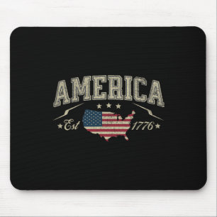 Patriotische amerikanische Flagge USA Est 1776 4. Mousepad