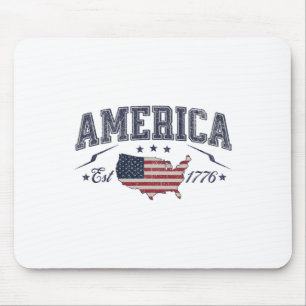 Patriotische amerikanische Flagge USA Est 1776 4. Mousepad