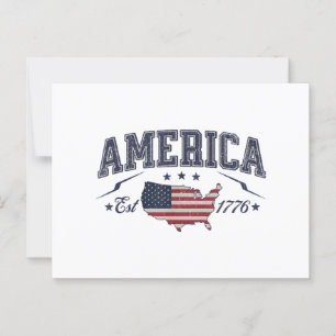 Patriotische amerikanische Flagge USA Est 1776 4.  Postkarte