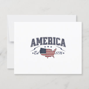 Patriotische amerikanische Flagge USA Est 1776 4. RSVP Karte