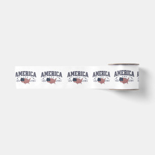 Patriotische amerikanische Flagge USA Est 1776 4.  Satinband