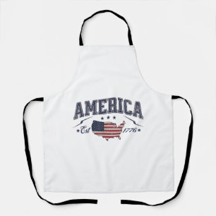 Patriotische amerikanische Flagge USA Est 1776 4. Schürze