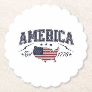 Patriotische amerikanische Flagge USA Est 1776 4.  Untersetzer