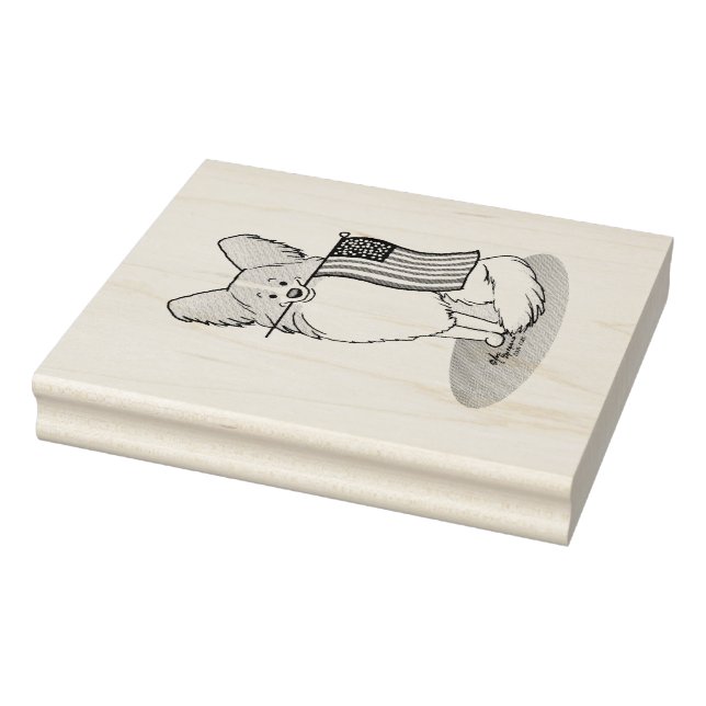 Patriotische amerikanische Flagge USA Papillon (Zi Gummistempel (Stempel)