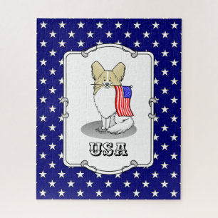 Patriotische amerikanische Flagge USA Papillon (Zi Puzzle