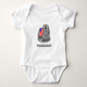 Patriotische amerikanische Flagge USA Puli Dog (gr Baby Strampler