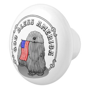 Patriotische amerikanische Flagge USA Puli Dog (gr Keramikknauf