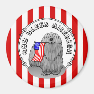 Patriotische amerikanische Flagge USA Puli Dog (gr Magnet
