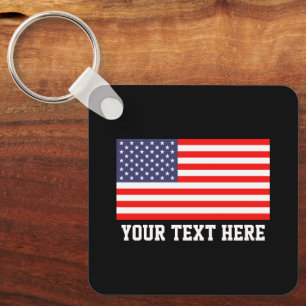 Patriotische amerikanische Flagge Zollmetallhändl Schlüsselanhänger