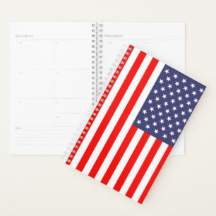 Patriotische amerikanische Flagge Zollspiralplaner Planer