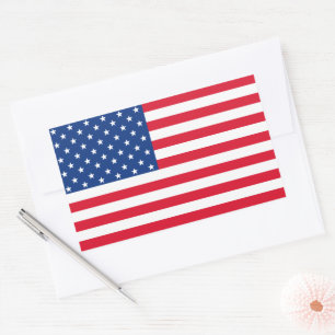 Patriotische amerikanische Flaggen-Aufkleber Rechteckiger Aufkleber
