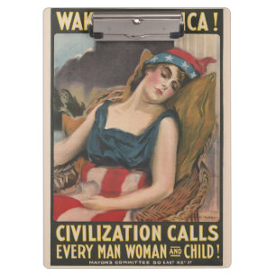 Patriotische amerikanische Flaggen-Dame Vintage-Ge Klemmbrett