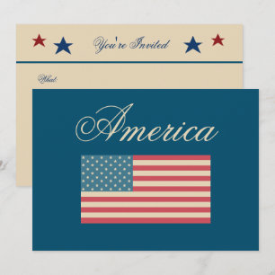 Patriotische amerikanische Flaggen-Einladungen Einladung