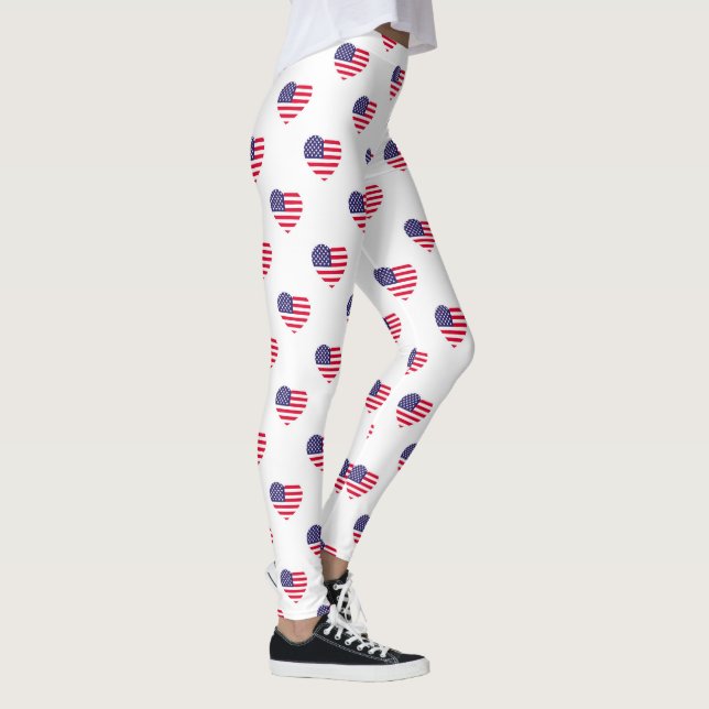 Patriotische amerikanische Flaggen Leggings (Rechts)