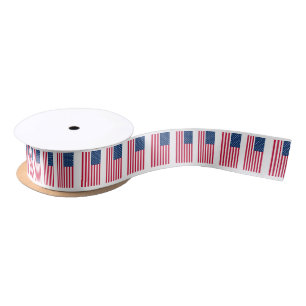 Patriotische amerikanische Flaggen-Schleife Satinband