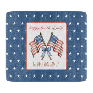 Patriotische amerikanische Flaggen zum vierten Jul Schneidebrett
