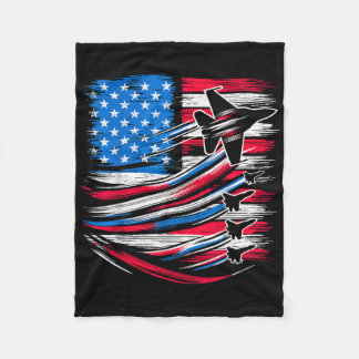 Patriotische amerikanische Flaggenflugzeuge 4. Ju Fleecedecke