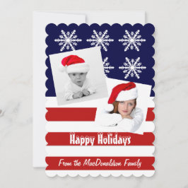 Patriotische amerikanische Fotovorlage Xmas Urlaub Feiertagskarte