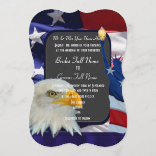 Patriotische amerikanische Hochzeit Einladung