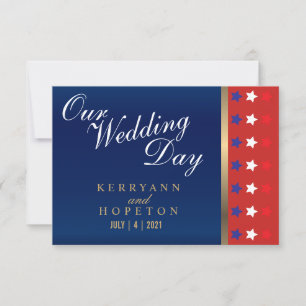 Patriotische Amerikanische Hochzeit - UAWG RSVP Karte