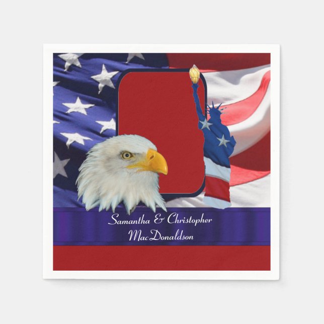Patriotische Amerikanische Icons Serviette (Vorderseite)