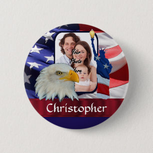 Patriotische amerikanische Ikonen-Fotoschablone Button