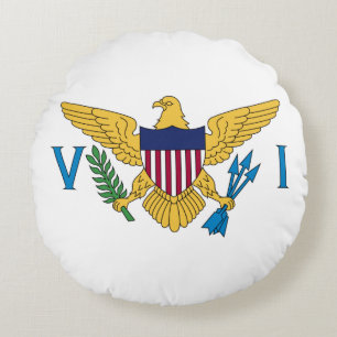 Patriotische Amerikanische Jungferninseln-Flagge Rundes Kissen