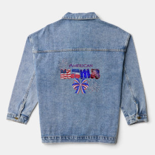 Patriotische amerikanische Mama Rot Weiß & Blau Jeansjacke