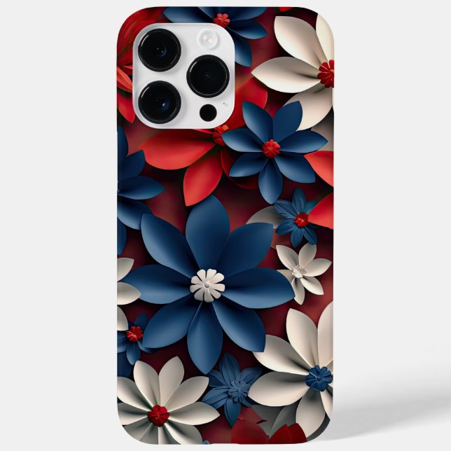 PATRIOTISCHE AMERIKANISCHE ROT WEISSE BLAUE BLUME Case-Mate iPhone HÜLLE (Rückseite)