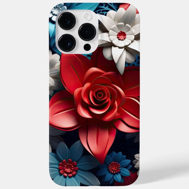 PATRIOTISCHE AMERIKANISCHE ROT WEISSE BLAUE BLUME Case-Mate iPhone HÜLLE (Rückseite)