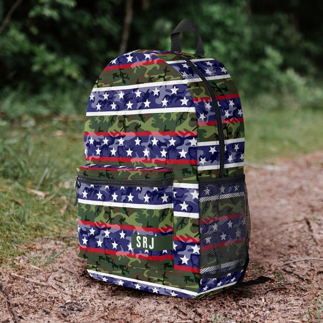 Patriotische amerikanische Stars Streifen Grüne Ca Bedruckter Rucksack (Von Creator hochgeladen)