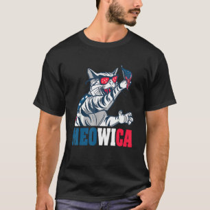 Patriotische amerikanische Unabhängigkeit Meowica  T-Shirt