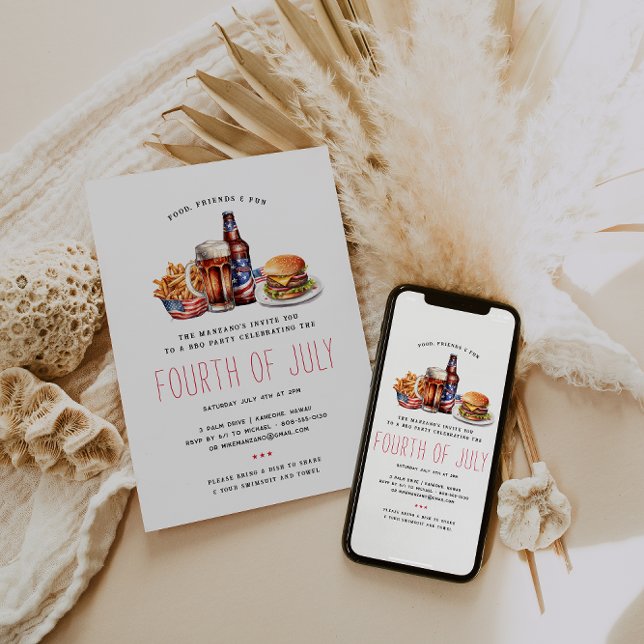Patriotische Amerikanische Unabhängigkeitstag GRIL Einladung (Von Creator hochgeladen)