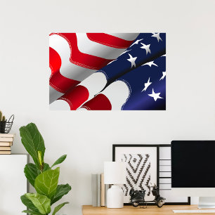 Patriotische amerikanische US Flagge für Flaggenge Poster