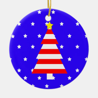 Patriotische amerikanische Weihnachtsbaumverzierun Keramikornament