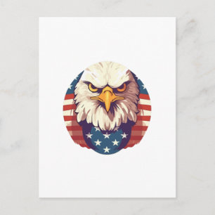 Patriotische amerikanische Weißkopfseeadler-Flagge Feiertagspostkarte