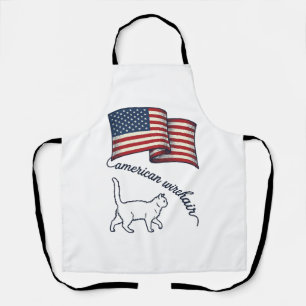Patriotische Amerikanische Wirehair-Katze Vintage- Schürze