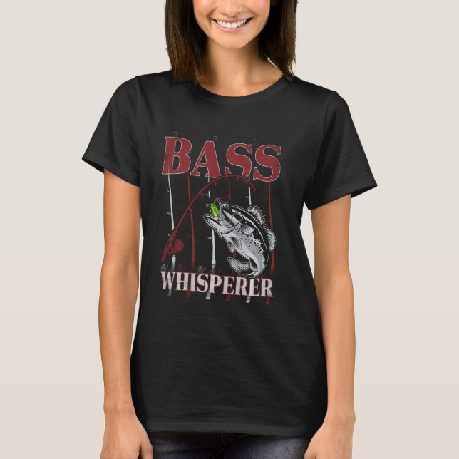 Patriotische Angler American Bass Pro Flüsterfisch T-Shirt (Vorderseite)