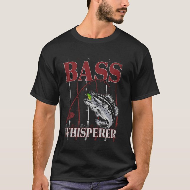 Patriotische Angler American Bass Pro Flüsterfisch T-Shirt (Vorderseite)
