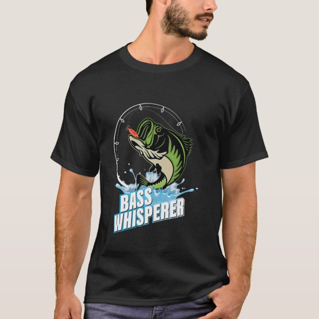Patriotische Angler American Bass Pro Flüsterfisch T-Shirt (Vorderseite)